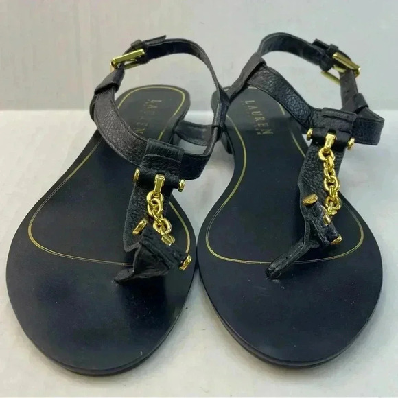 Ralph Lauren black flat/low heel sandals size 5B - Picture 5 of 11